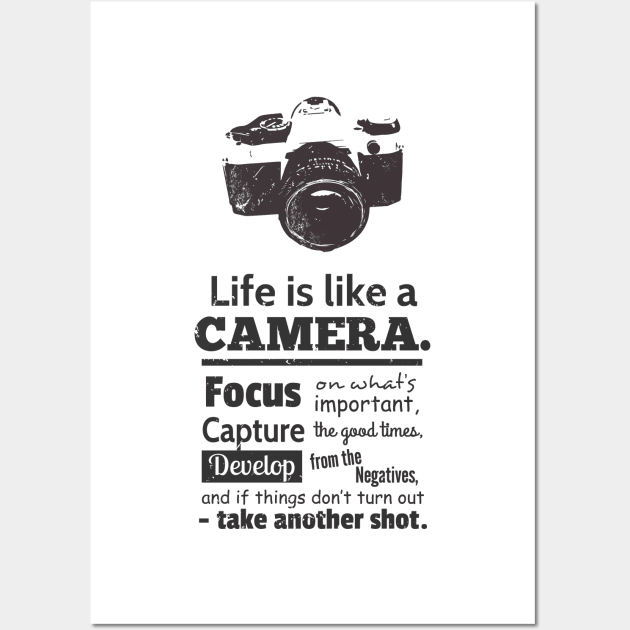 Life is Like A Camera Quote Wall Art by rustydoodle